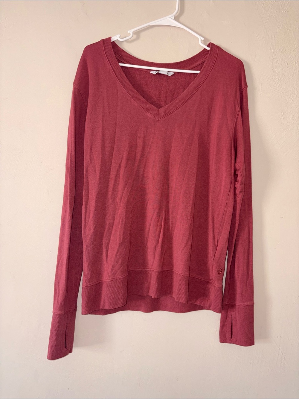 Athleta pink v neck sunrise sweatshirt M